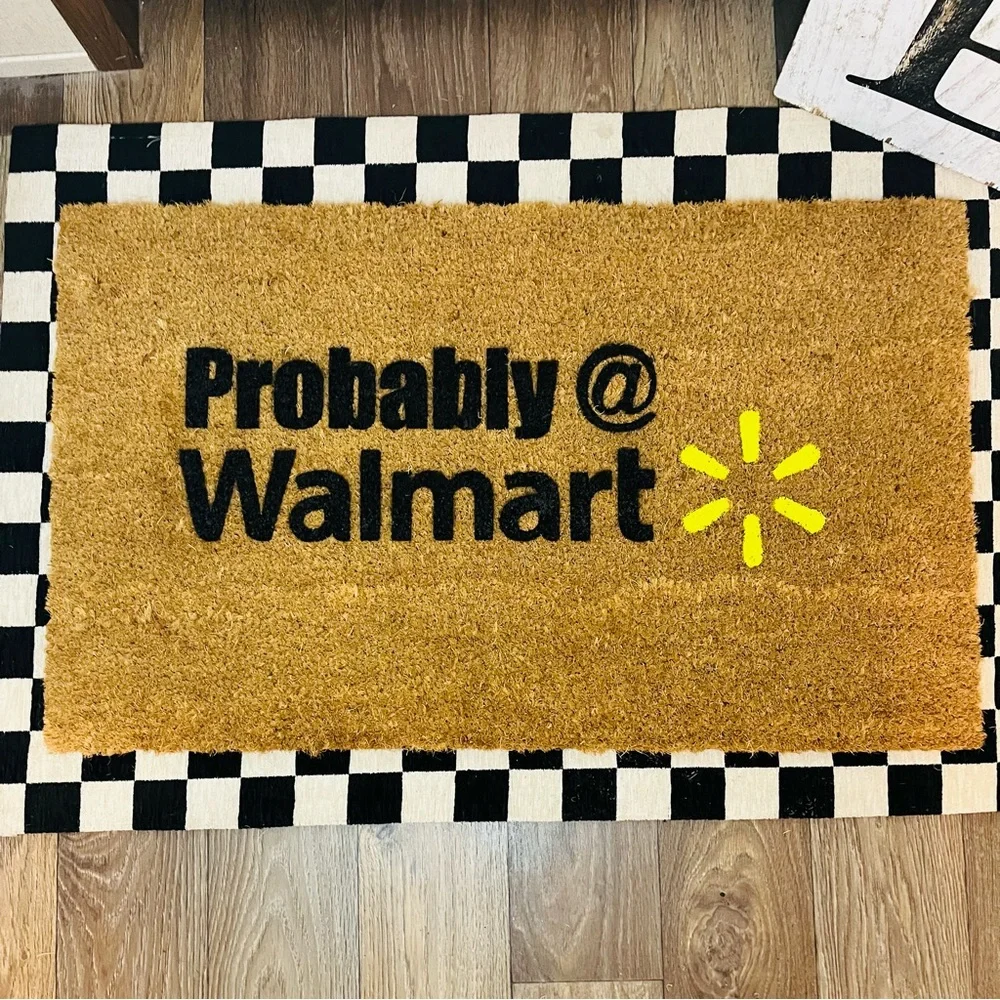 Custom Handmade Front Doormat W checkered layering mat